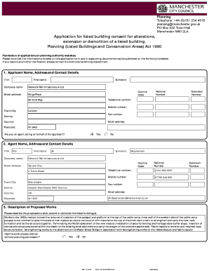 UK Listed Building Consent Application