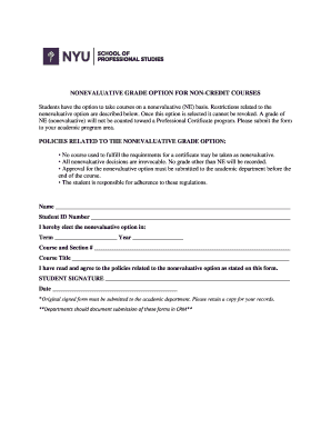 Nonevaluative Grade Option Form