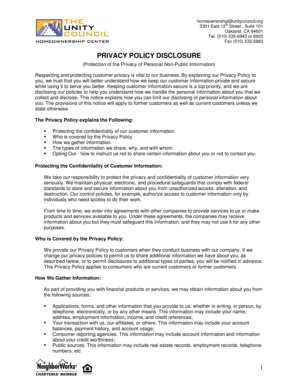 Privacy Policy Disclosure Form