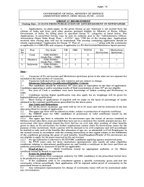 Group C Recruitment Application Form