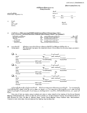 Proxy Form B for Cal-Comp Electronics Shareholders