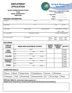 Employment Application Form