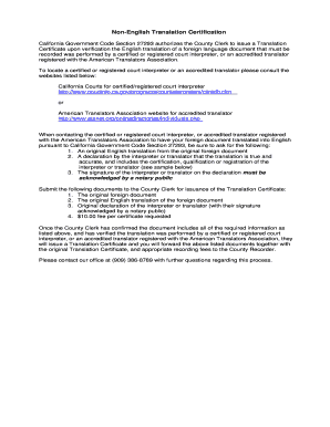 California Translation Certification