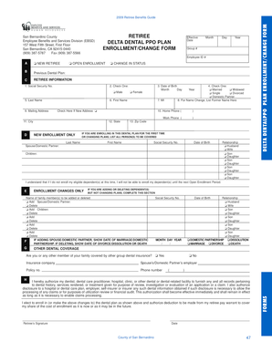 San Bernardino County Retiree Dental Plan Enrollment Form