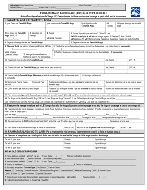 Samoan Student Enrollment Form