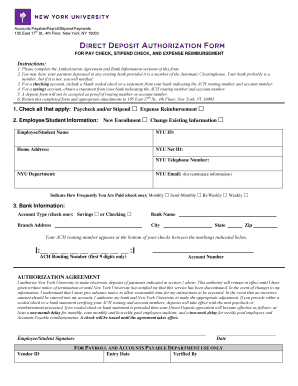 Direct Deposit Authorization Form