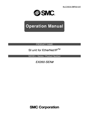 SI unit for EtherNet/IP EX260-SEN# - SMC ETech