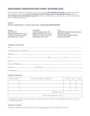 Noncredit Registration Form