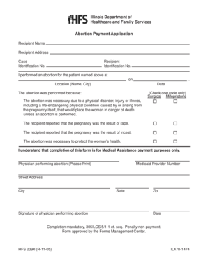 Illinois Abortion Payment Application