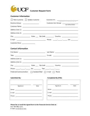 Customer Request Form
