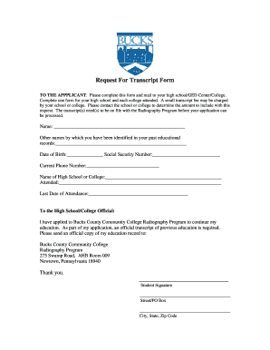 Request for Transcript Form