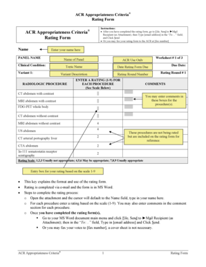 ACR Appropriateness Criteria Rating Form