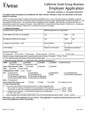 California Small Group Business Employer Application