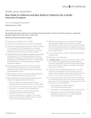 Blue Shield of California Master Group Application