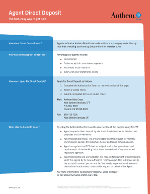 Agent Direct Deposit Authorization Form