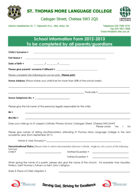 School Information Form 2012-2013 To be completed by all ... - rbkc gov