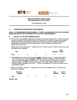 Arlington County Resident Telephone Study