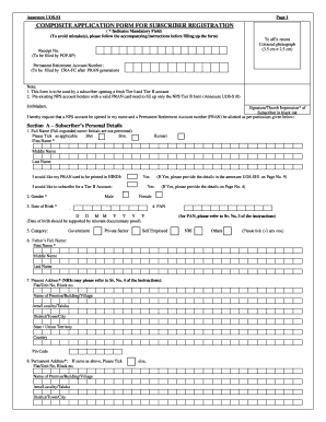 Composite Application Form for Subscriber Registration