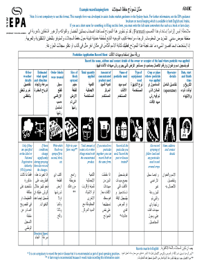 Pesticides sample record keeping form (Arabic) - environment nsw gov