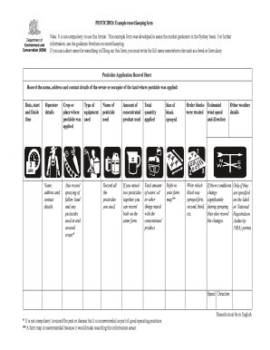 Pesticides Application Record Sheet