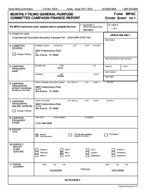 Texas Ethics Commission MPAC Form