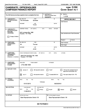Texas Campaign Finance Report