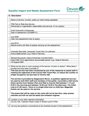 Equality Impact Assessment Form