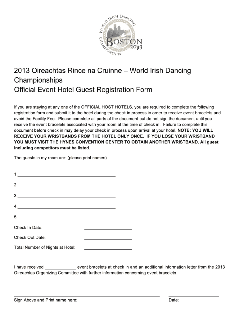 Fillable Online Final Hotel Guest Registration Form (3) Fax Email Print