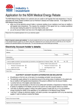 NSW Medical Energy Rebate Application