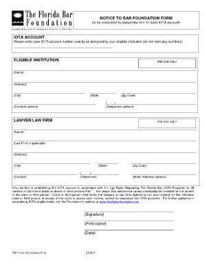 Florida Bar IOTA Account Notice