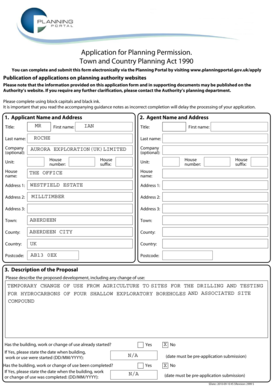 UK Planning Permission Application Form