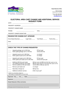 Electoral Area Cart Change Request Form