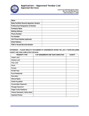 Application Approved Vendor List (Appraisal Services) PDF