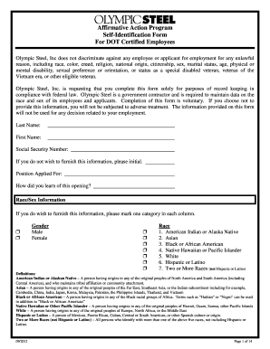 Affirmative Action Self-Identification Form