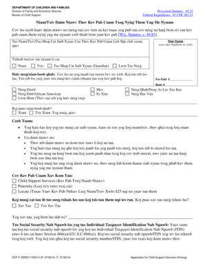 Wisconsin Child Support Services Application