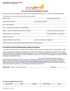 Wisconsin Shares Participation Contract