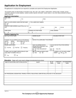 Application for Employment