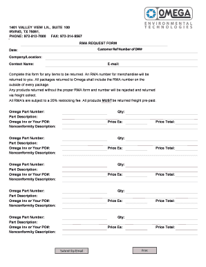 RMA Request Form