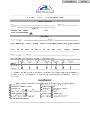 Individual Volunteer Application Form