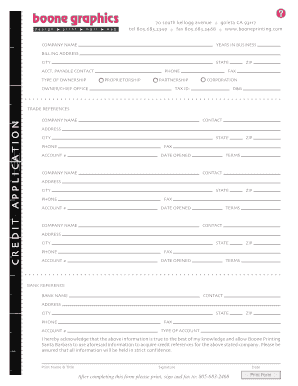 Credit Application Form