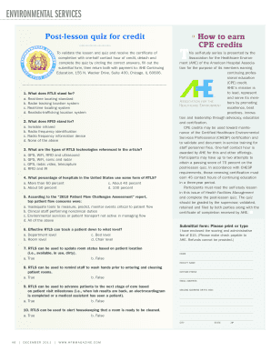 AHE Post-Lesson Quiz for CPE Credit
