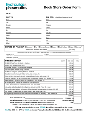 Book Store Order Form
