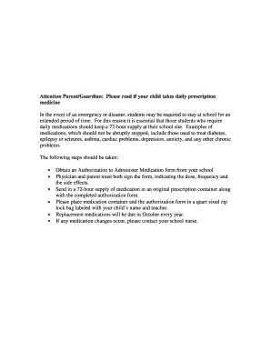 Authorization to Administer Medication