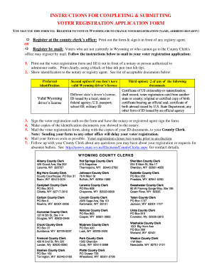 Wyoming Voter Registration Application Form