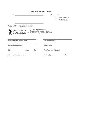 Transcript Request Form