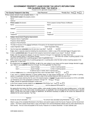 Arizona Government Property Lease Excise Tax Return Form