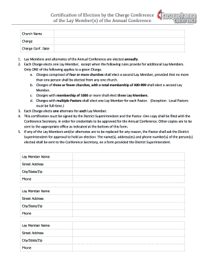 Certification of Election by the Charge Conference
