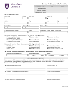 Student Disability Accommodation Form