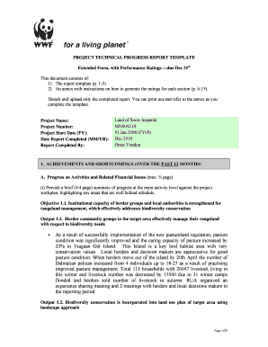 Project summary template - PROJECT TECHNICAL PROGRESS REPORT TEMPLATE Extended Form ...