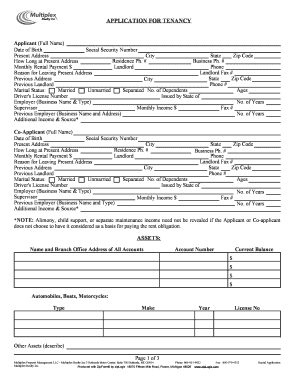 Rental Application Form